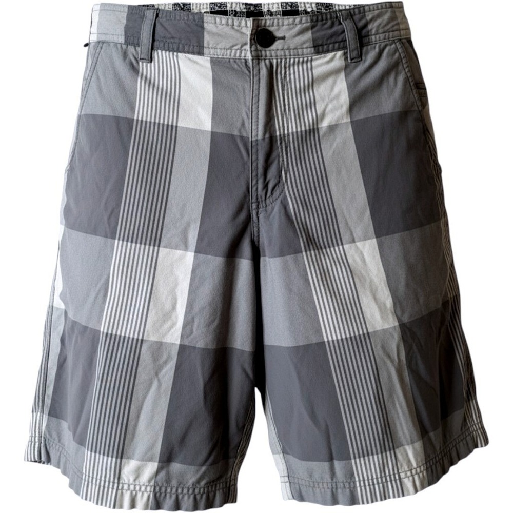 Lululemon Shorts Men's 33/34 Grey/White Plaid 10" Inseam Flat Front Casual Golf
